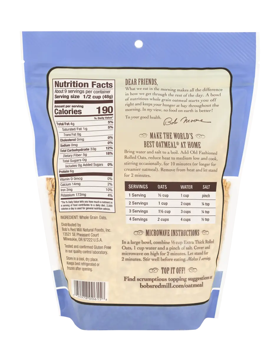 Bob's Red Mill - Gluten Free Old Fashioned Rolled Oats