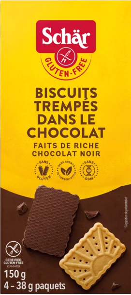 Schar Dark Chocolate Dipped Cookies