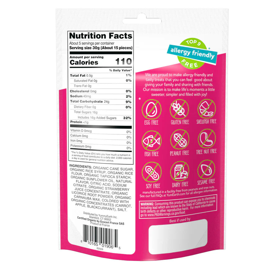 Yum Earth - Organic Strawberry Licorice