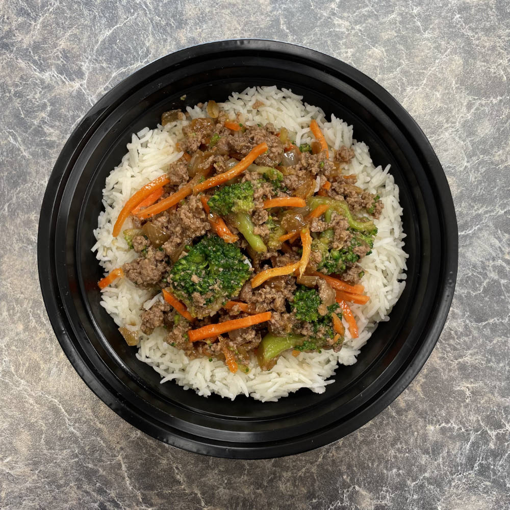 Ginger Beef and Broccoli Rice Bowl