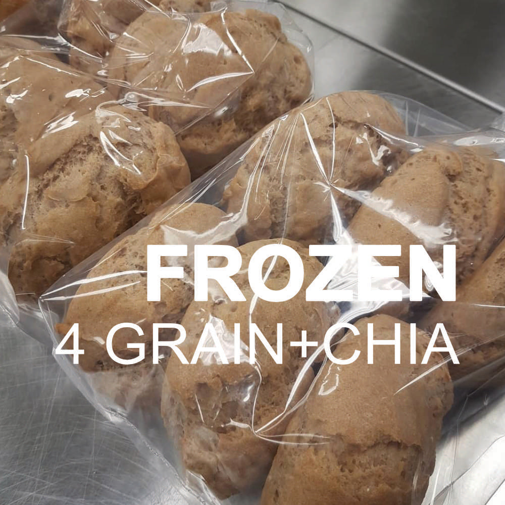 FROZEN: 4 Grain + Chia Burger Buns (6 per package)