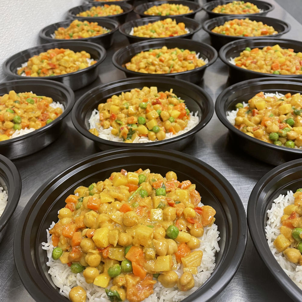 Vegetable Chickpea Curry on Coconut Rice