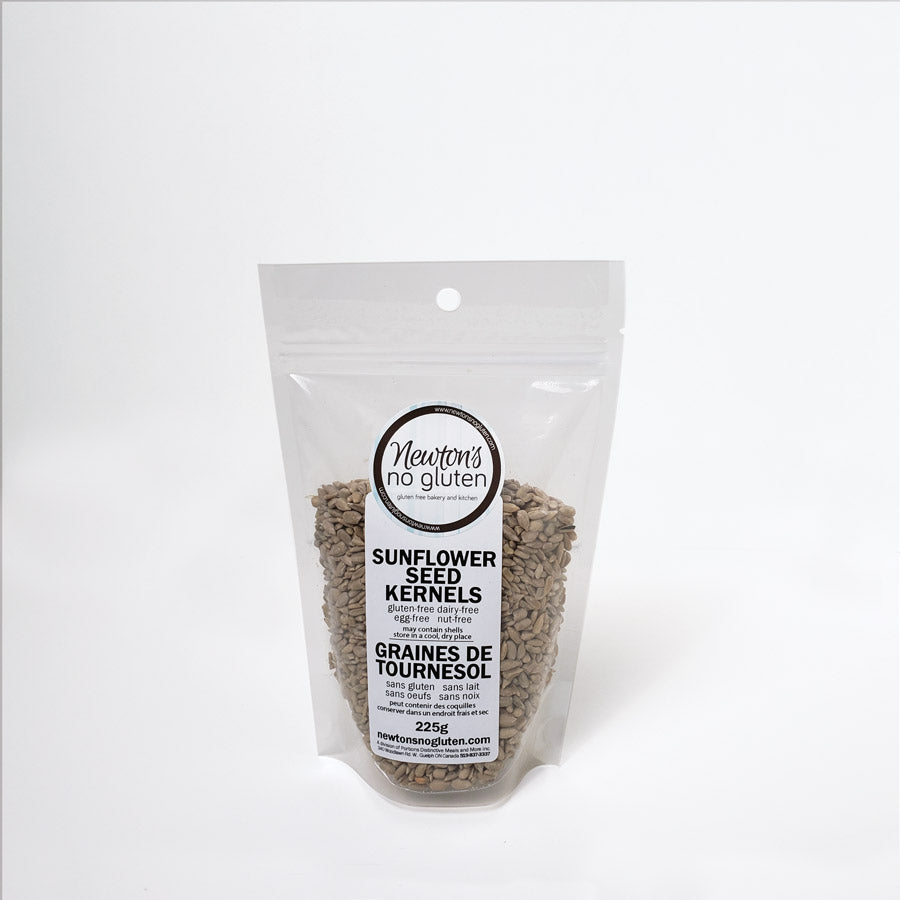 Newton's No Gluten Sunflower Seed Kernels in a resealable 225g bag.