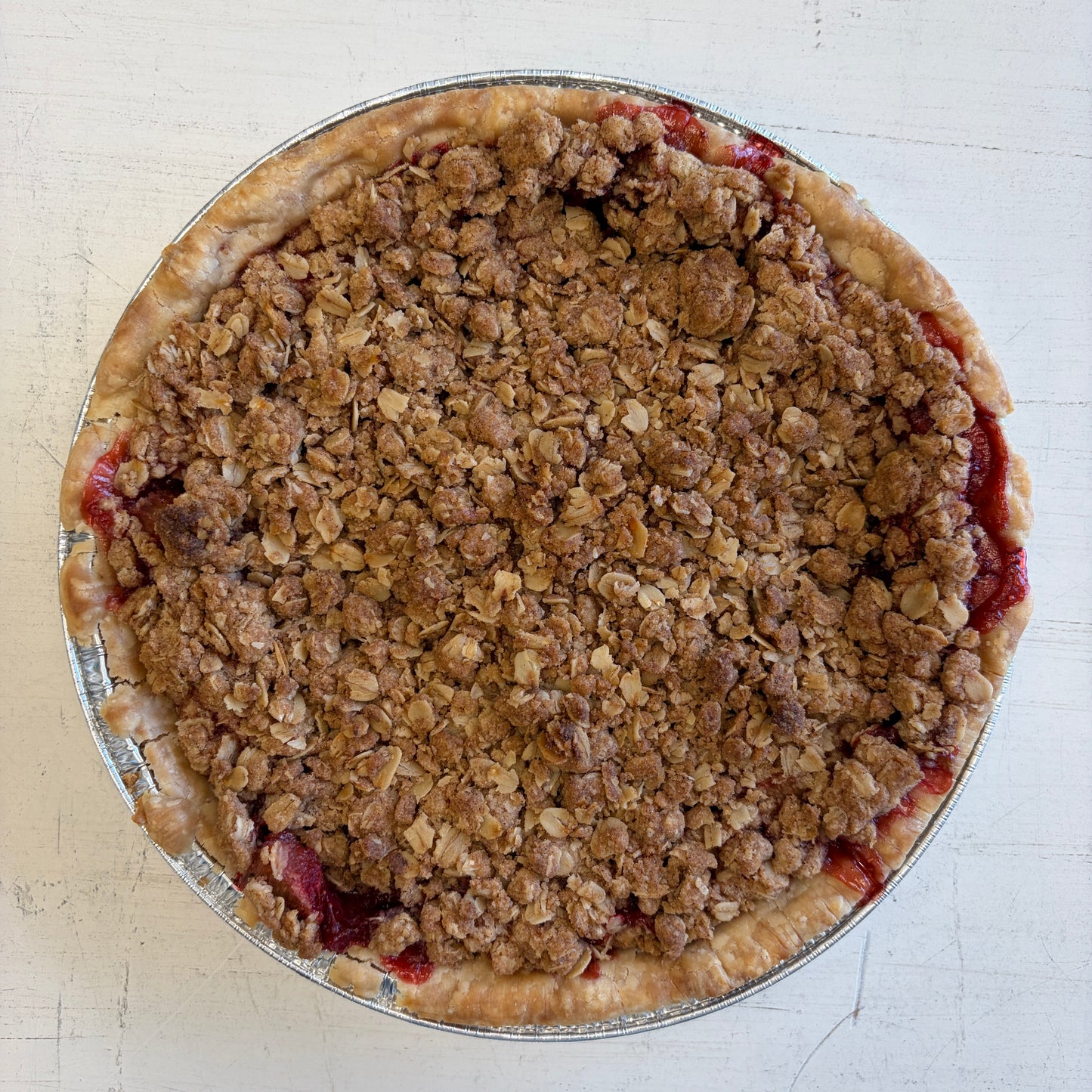 Strawberry Rhubarb Crumble Pie 9" (ready to bake)