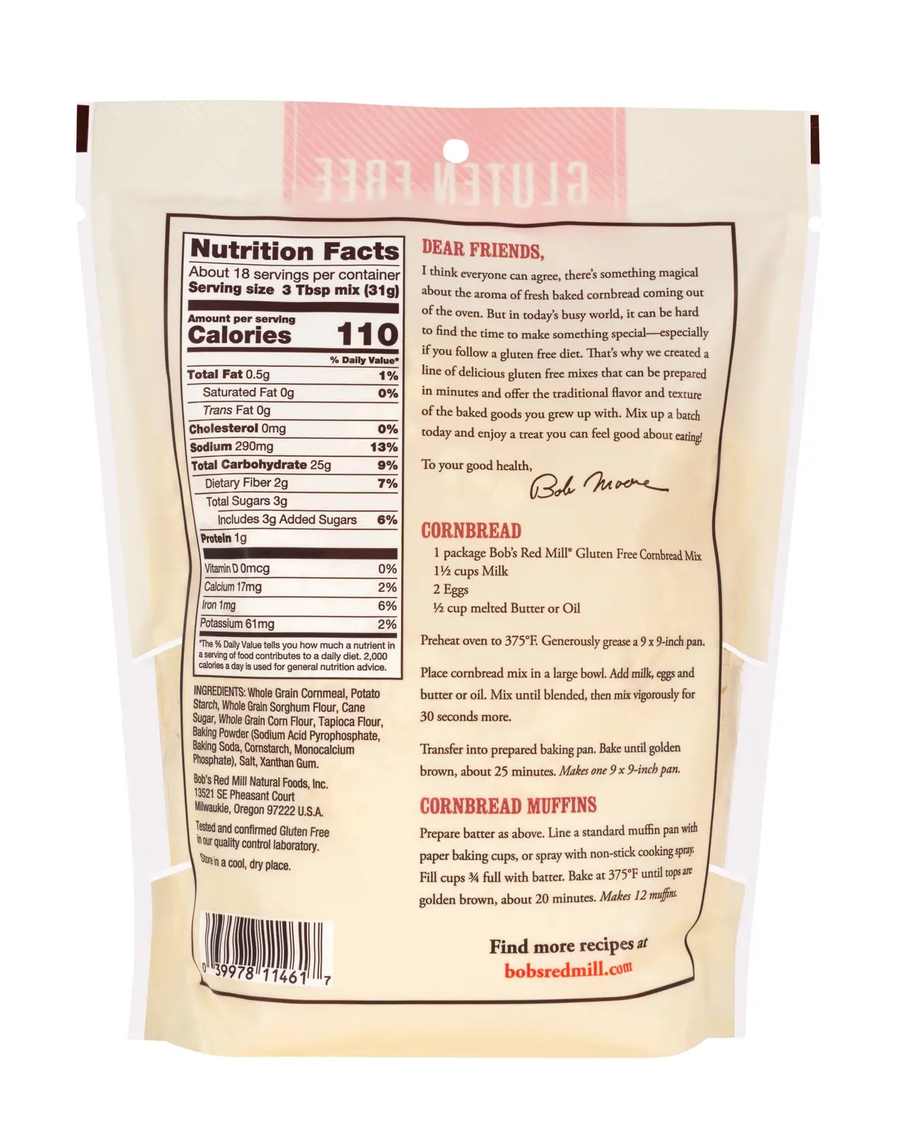 Bob's Red Mill - Gluten Free Cornbread Mix