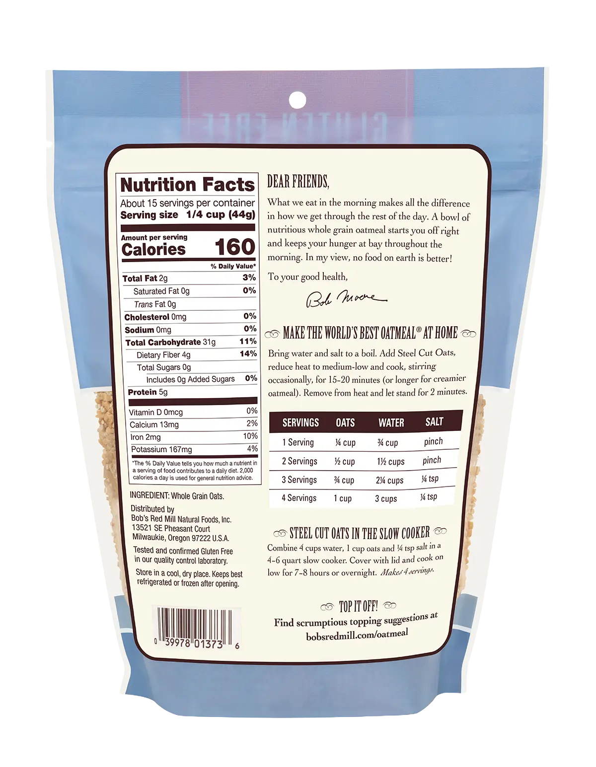 Bob's Red Mill - Gluten Free Steel Cut Oats